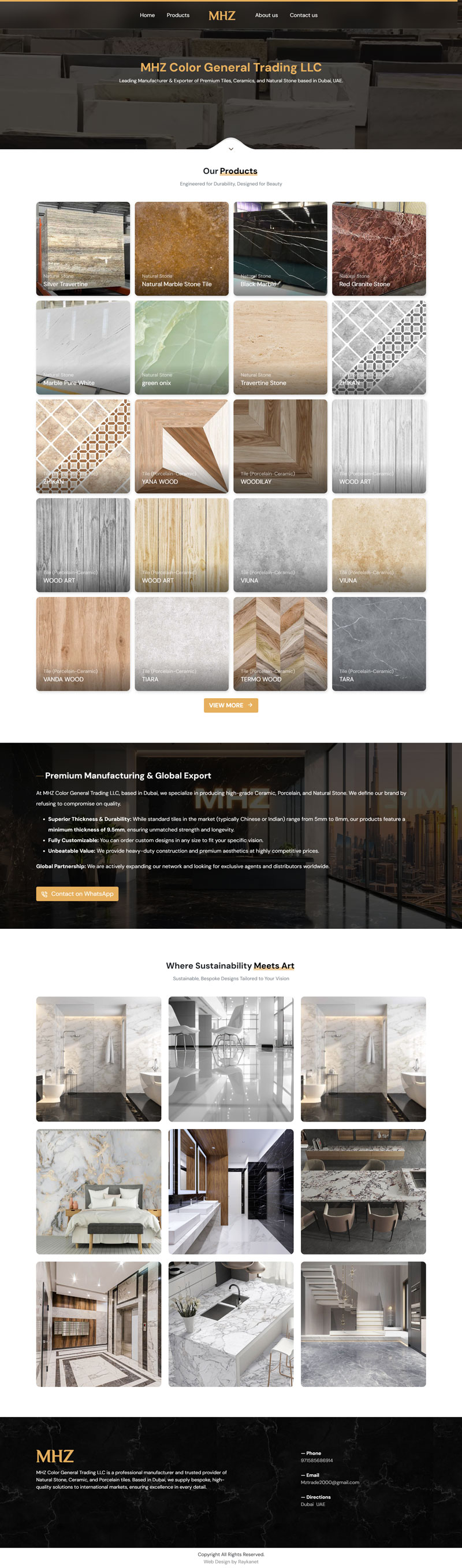 طراحی وب‌سایت بازرگانی و بین‌المللی MHZ - طراحی سایت یزد